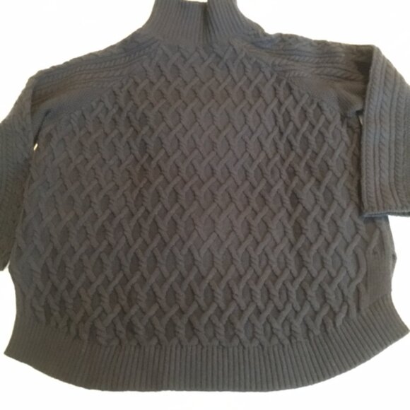 Navy wool turtleneck cable sweater by Tomorrowland, Small - Picture 6 of 8